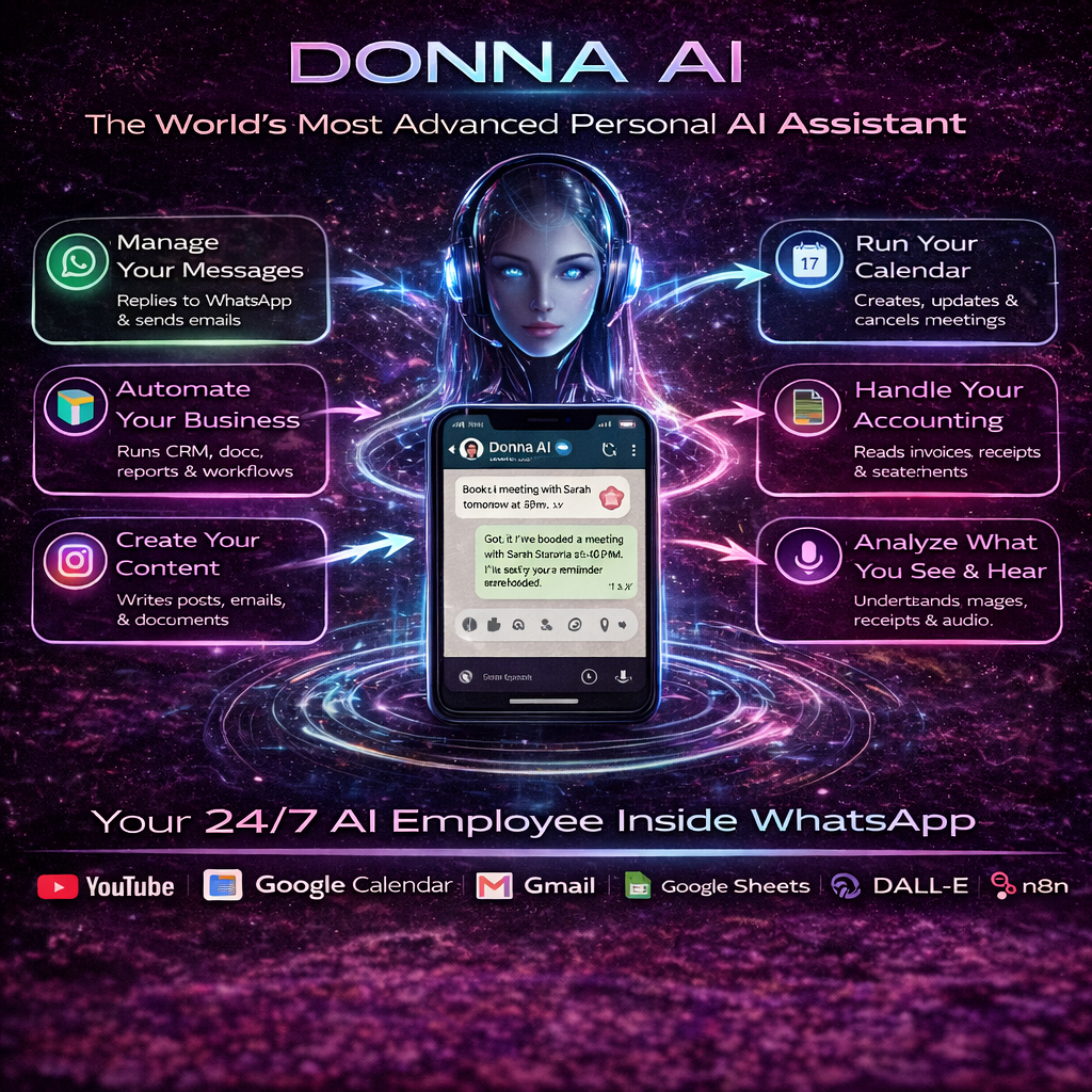 DonnaAI – Your All-In-One Personal AI Assistant (N8n)