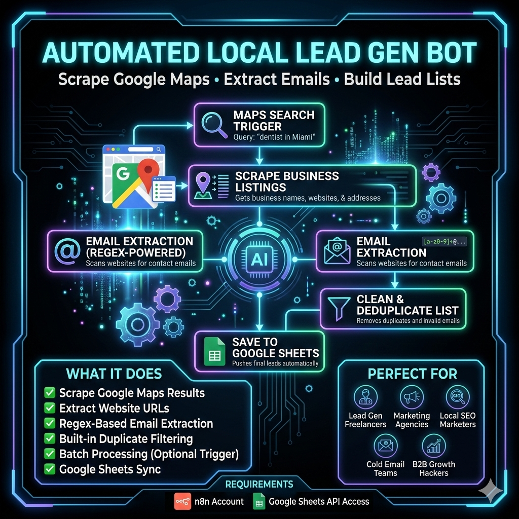 Google Maps Scraper + Email Extractor Bot (n8n + Sheets Integration)
