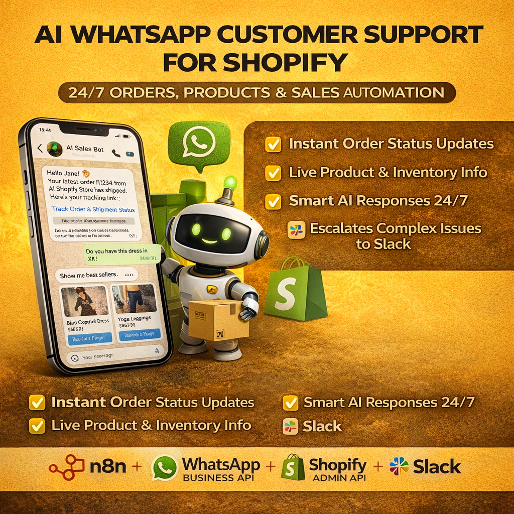 AI WhatsApp Customer Support for Shopify – 24/7 Orders, Products & Sales Automation