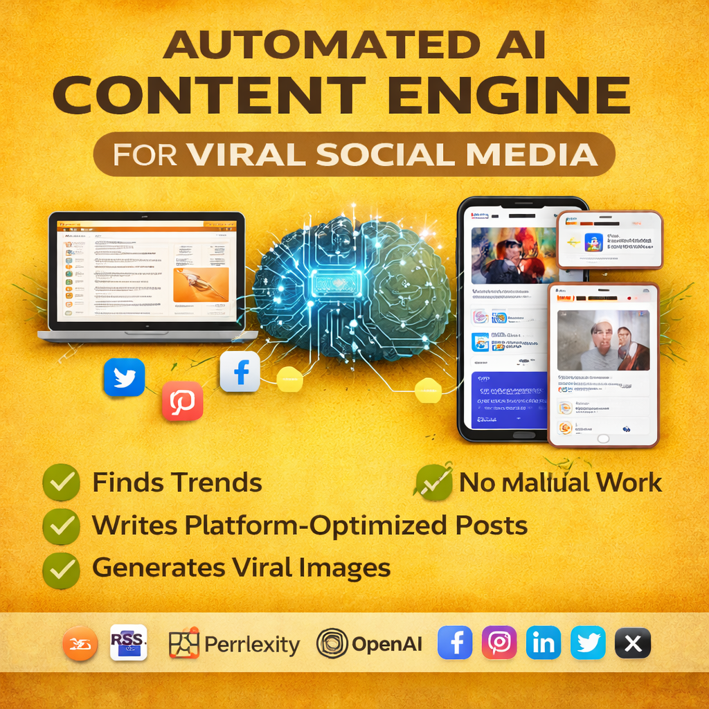 Automated AI Content Engine for Viral Social Media (All-in-One Posting System)