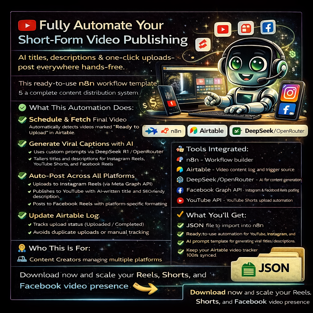Social Media Publishing System (Instagram + YouTube + TikTok + Facebook+Pinterest)
