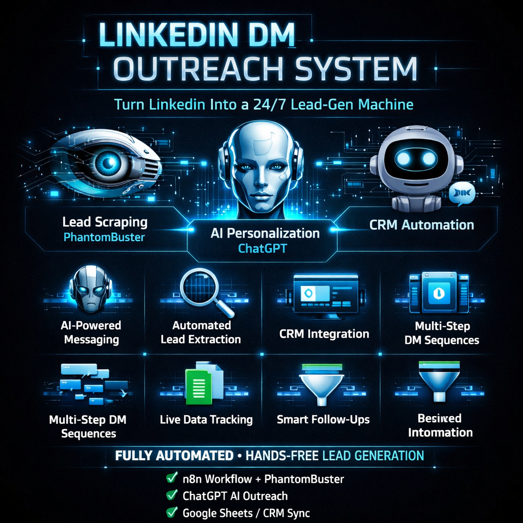 LinkedIn DM Outreach System – Fully Automated AI Prospecting &amp; Follow-Up (n8n Workflow)