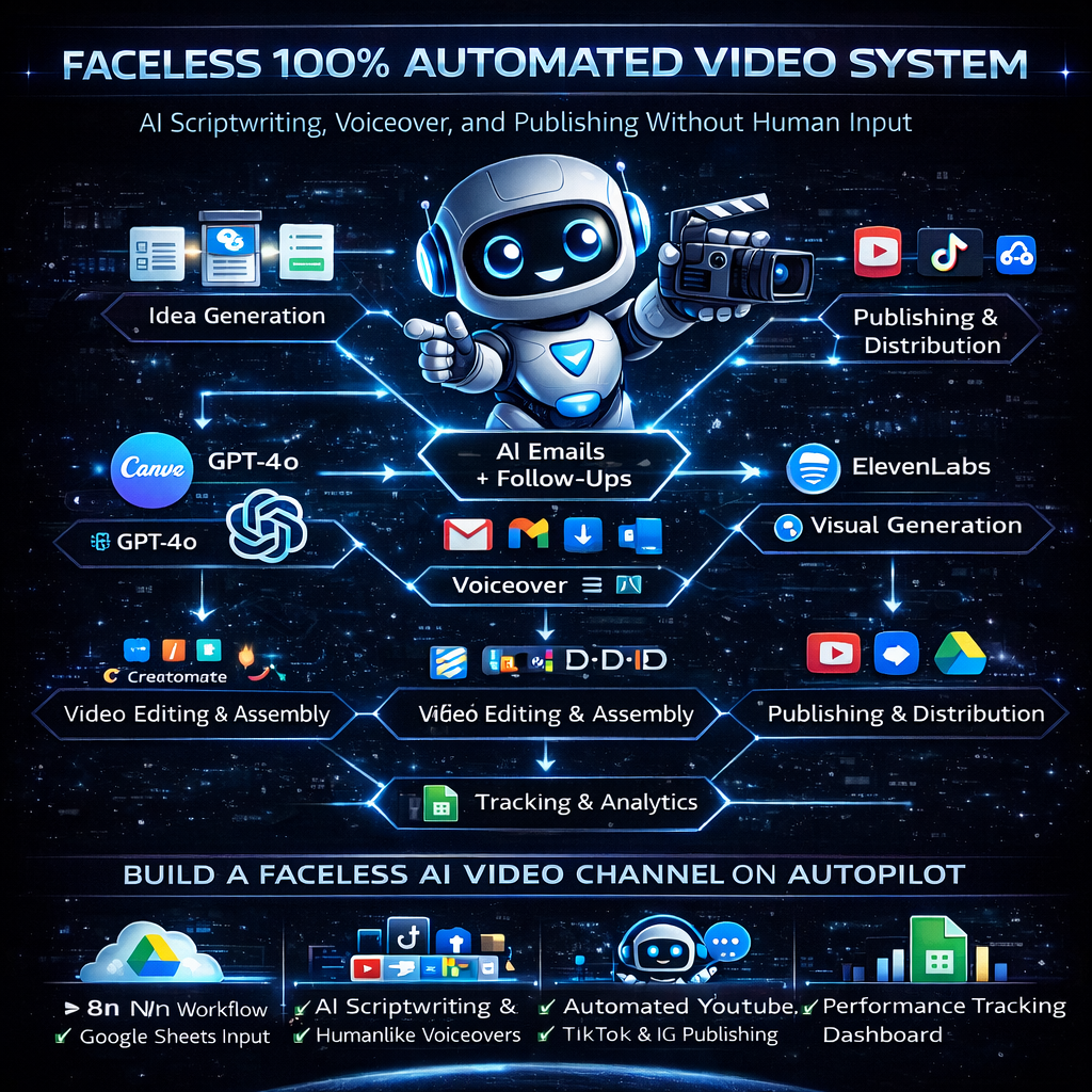 Faceless 100% Automated Video Creation System (Make.com)