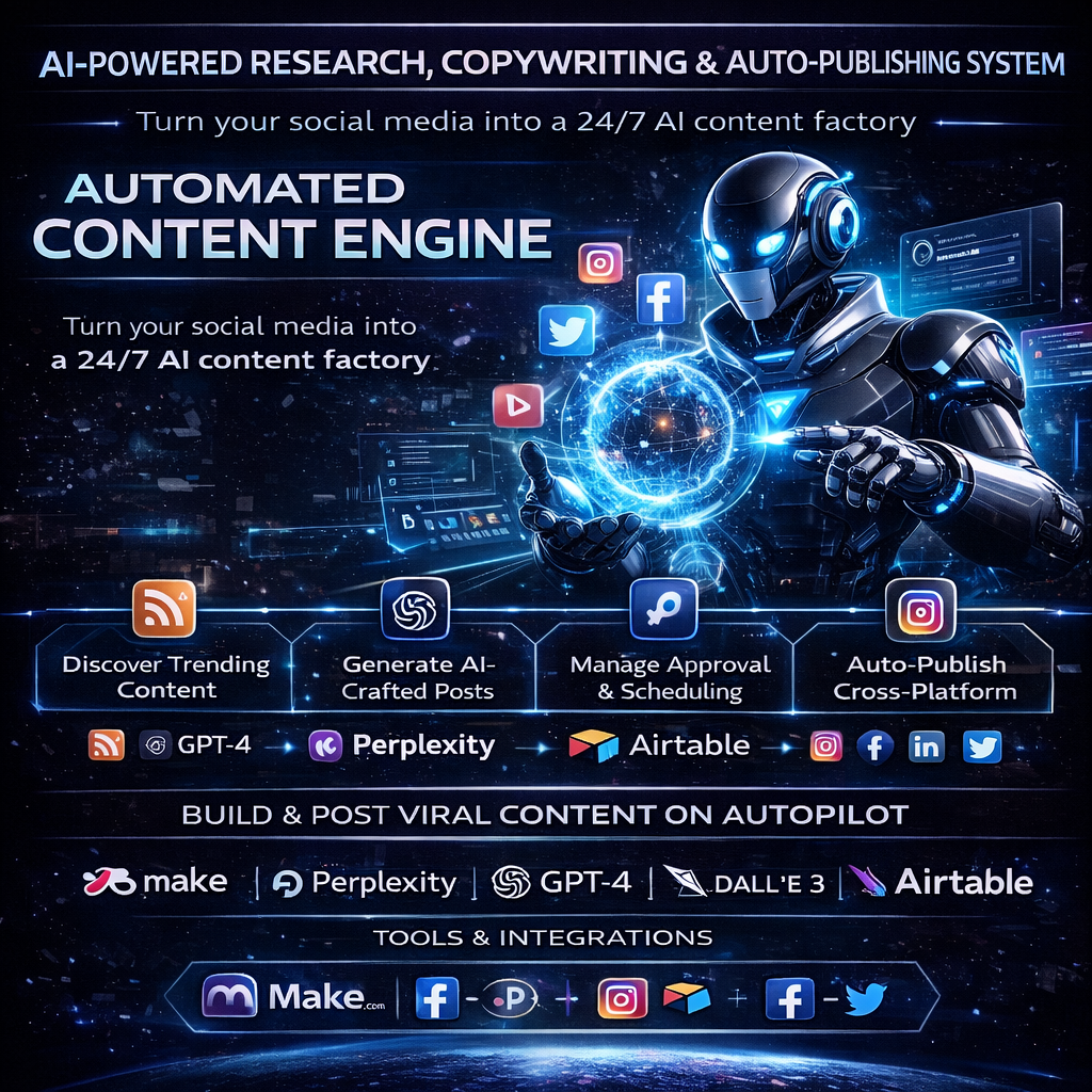 Automated Content Engine for Viral Social Media Posts (Make.com)