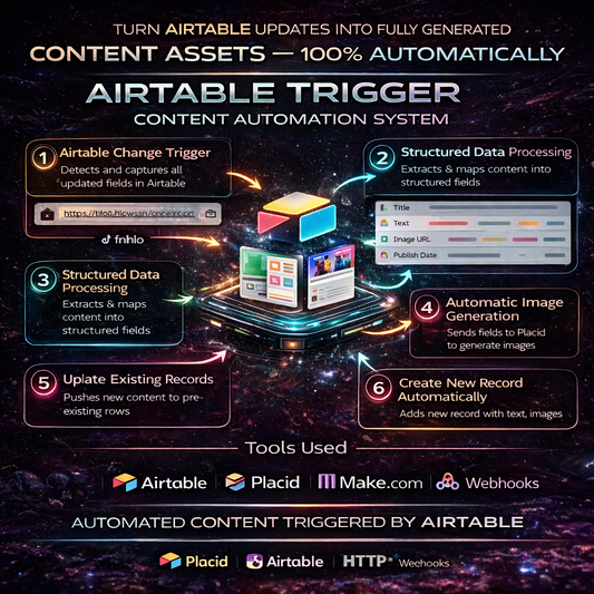 Airtable Trigger Content Automation System – Auto-Generate Content, Images & video (Make.com)
