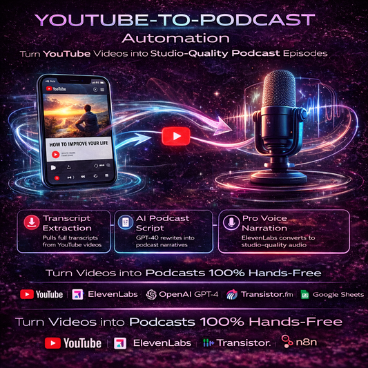 YouTube → Podcast Broadcast Automation System  (N8n)