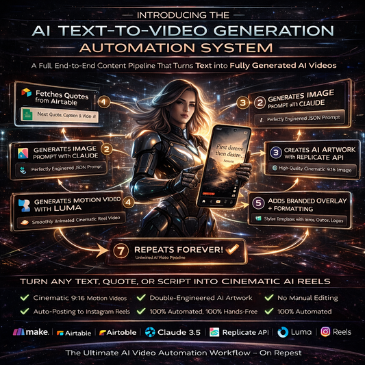 AI Text-to-Video Generation Automation System ( MAKE.COM)