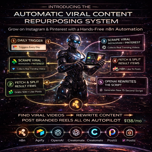 Viral Content Repurposing & Auto-Posting Automation (Apify + OpenAI + Creatomate + Postiz + n8n)