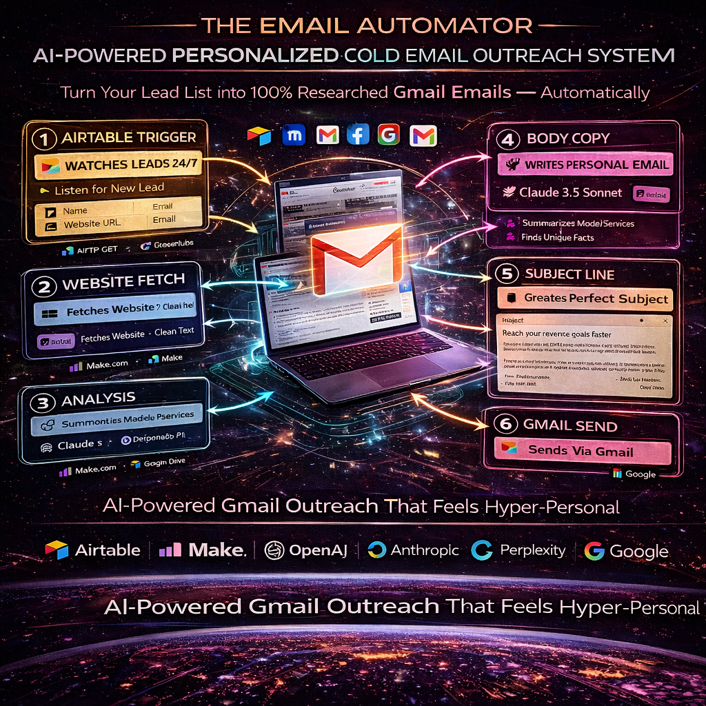 Email Automator – AI-Powered Personalized Cold Email Outreach System (Make.com)