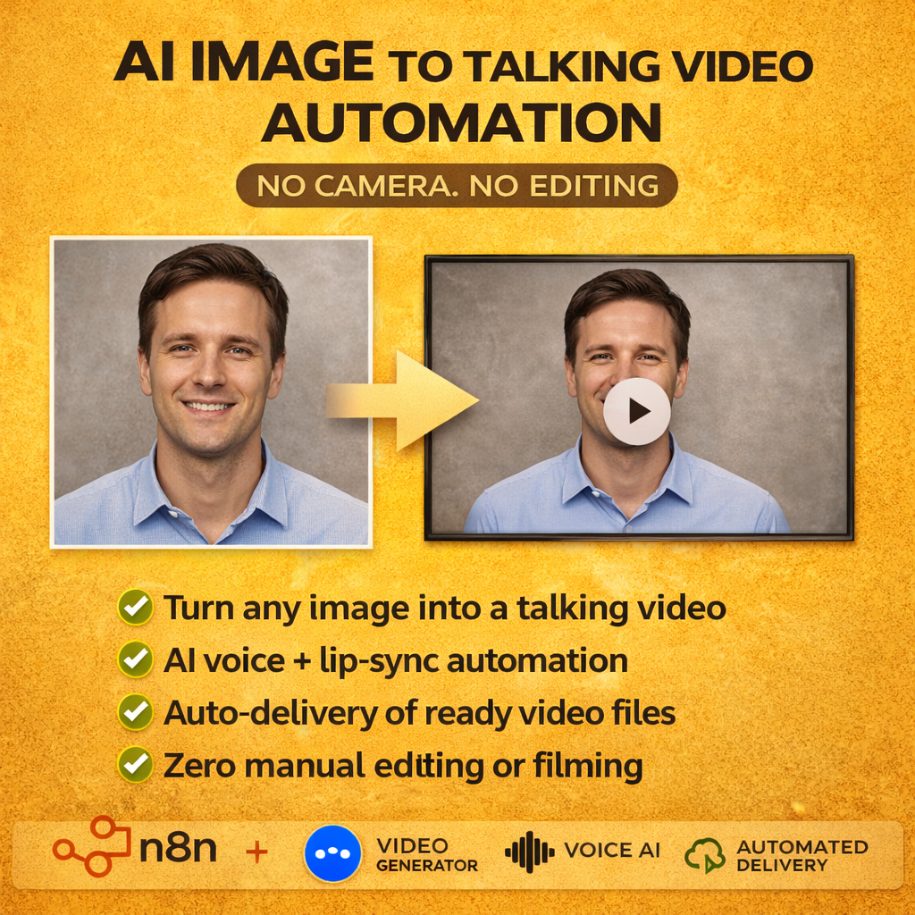 AI Image to Talking Video Automation (No Camera, No Editing)