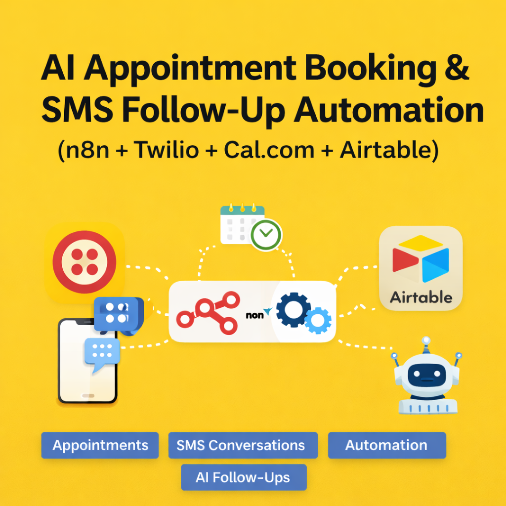 AI Appointment Booking & SMS Follow-Up Automation (n8n + Twilio + Cal.com + Airtable)