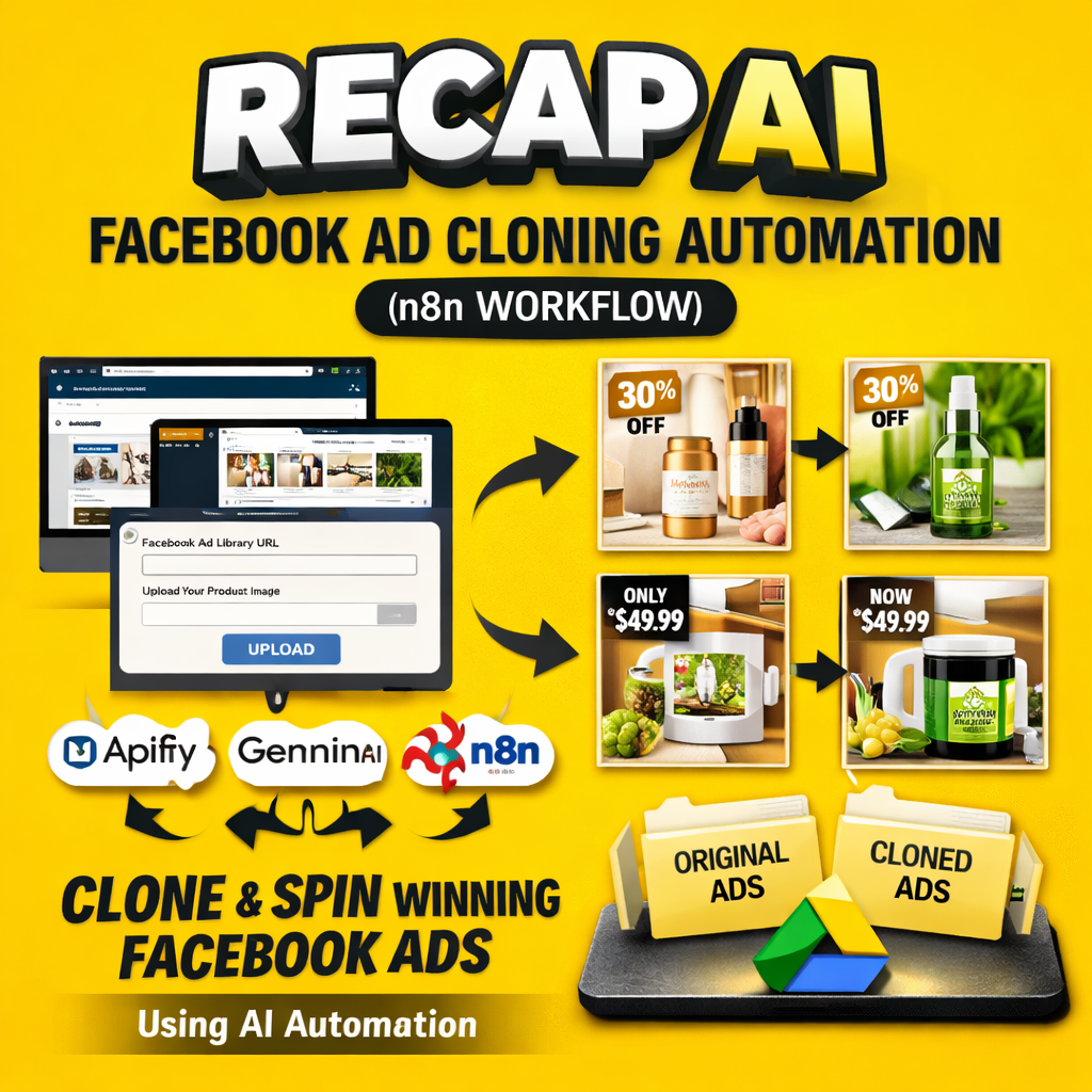 Recap AI – Facebook Ad Cloning Automation (n8n Workflow)
